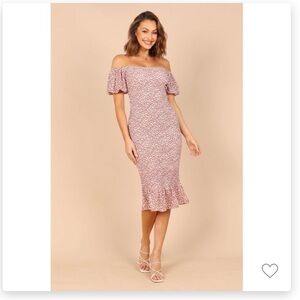 Caire Shired Bodycon Off Shoulder Mial Dress